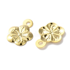 真鍮製チャーム  カドミウムフリー＆鉛フリー  花のチャーム  24KGP本金メッキ  9.5x7x0.8mm  穴：1mm&nbsp;KK-F880-07G