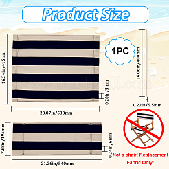 布製の椅子の交換  木の棒2本付き  ディレクターズチェア用  化粧椅子の座席と背もたれ  ミッドナイトブルー  195~420x530x2.5mm&nbsp;FIND-WH20018-08B