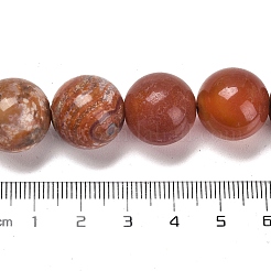 ファイヤーアゲートクラックルビーズ連売り  ラウンド  染め＆加熱  ファイヤーブリック  15.5~16mm  穴：1.6mm  約15個/連  15.35''（39センチメートル）&nbsp;G-B079-A01-04