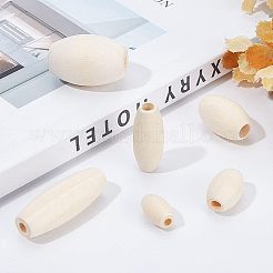 未完成の木製ビーズ  天然木製ビーズ  オーバル  バリーウッド  210pc&nbsp;WOOD-OC0001-64
