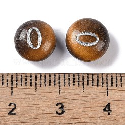 天然石タイガーアイビーズ  レター  アルファベットのO  8.5~9x5~5.5mm  穴：1.2mm&nbsp;G-L524-20O-02