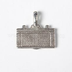 合金のチベット風チャーム  カドミウムフリー＆鉛フリー  カメラ  アンティークシルバー  22x20x4mm  穴：3mm&nbsp;TIBEB-A8551-AS-LF