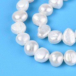 天然養殖淡水パールビーズ連売り  ナゲット  乳白色  5~6x5~7x3~5mm  穴：0.6~0.7mm  約65~67個/連  13.58~13.98''（34.5~35.5センチメートル）&nbsp;PEAR-T006-18D