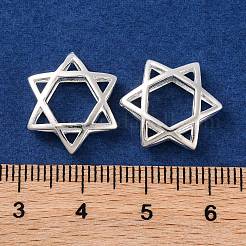 真鍮チャーム  鉛フリー＆カドミウムフリー  スター  925銀メッキ  16.5x14.5x4.5mm  穴：4x1.4mm&nbsp;KK-U024-04S
