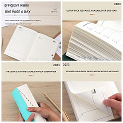 2023 か月分のタブが付いたノートブック 12 冊  ウィークリー & マンスリー & デイリー pu カバー プランナー  スケジューリング用  ターコイズ  208x145x19mm&nbsp;LS-AJEW-A043-01A