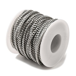 304ステンレススチールカーブチェーン  溶接されていない  スプールで  ステンレス鋼色  5x3x3mm&nbsp;CHS-C013-01B-P