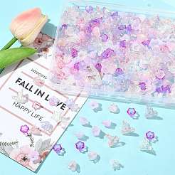 ミックススタイルのアクリルビーズキャップ  花  ライラック  10~16x10~16x6~12mm  穴：1.2~1.5mm  280個/セット&nbsp;OACR-FS0002-50A