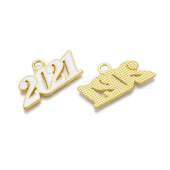 合金エナメルチャーム  カドミウムフリー＆鉛フリー  新年2021  ホワイト  19.5x36x2mm  穴：3.5mm&nbsp;X-PALLOY-T078-03E