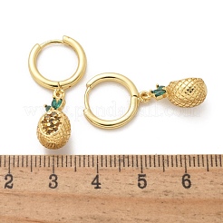 真鍮製キュービックジルコニアフープピアス  鉛フリー＆カドミウムフリー  18KGP本金メッキ  混合図形  26.5~30x7.5~10mm&nbsp;EJEW-Q015-02G