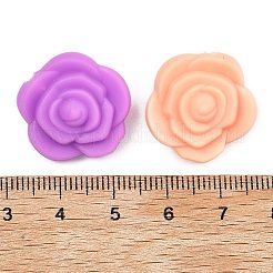 食品グレードの環境に優しいシリコーンビーズ  両面バラ  ミックスカラー  20.5x12.5mm  穴：2mm&nbsp;FIND-WH0125-43