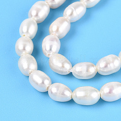 天然養殖淡水パールビーズ連売り  ライス  グレードAB  乳白色  3~6.5x3~4mm  穴：0.6mm  約72~75個/連  13.78~14.17インチ（35~35.5cm）&nbsp;PEAR-N024-04-2AB
