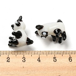 インテリアオーナメントパーツ  手作りランプワーク表示の装飾  パンダ  ホワイト  16~19x16~19x23~27mm&nbsp;LAMP-L075-031
