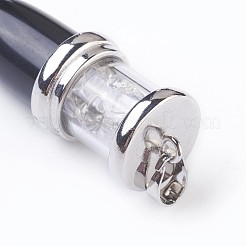 天然オブシディアンの大きな尖ったペンダント  プラチナトーンの真鍮パーツ  弾丸  50~53x16~17mm  穴：5x7~8mm&nbsp;G-F639-08B