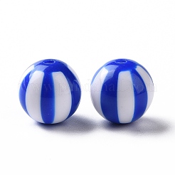 不透明アクリルストライプビーズ  ラウンド  ミックスカラー  16x15.5mm  穴：2mm  約210個/500g&nbsp;OACR-E009-02