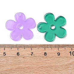 模造ゼリーアクリルパーツ  花  ミックスカラー  20x22.5x2mm  穴：1.5mm&nbsp;OACR-P036-03