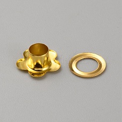 真鍮製バッグ材料アイレットリングパーツ  製袋用  花  ゴールドカラー  11x11.5x5mm  穴：5mm&nbsp;FIND-WH20010-03G