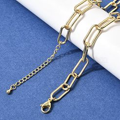 女性用真鍮ペーパークリップチェーンネックレス  ラックめっき  カドミウムフリー＆鉛フリー  長持ちメッキ  18KGP本金メッキ  17.20インチ（43.7cm）&nbsp;NJEW-B157-20G