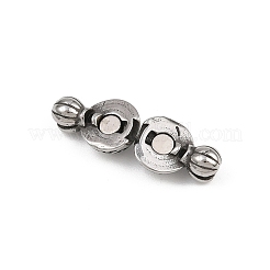 316サージカルステンレススチール製マグネット留め具  ラウンド  アンティークシルバー  8x16x8mm  分離：8x12x6mm。&nbsp;STAS-Z165-10AS-05