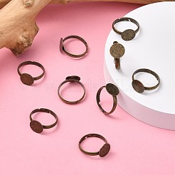 真鍮パッドリングベースパーツ  調整可能  カドミウムフリー＆鉛フリー  アンティークブロンズ  内径：17mm  トレイのサイズ：10mm&nbsp;EC022-NFAB