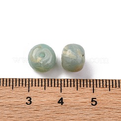 アクリルビーズ  模造寿山ビーズ  フラットラウンド  ダークシーグリーン  8.5~9x7mm  穴：1.8mm  約：1388個/ 500 G&nbsp;OACR-Z025-13A
