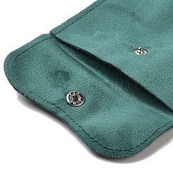 ベルベットのジュエリーポーチ  スナップボタン付きジュエリーギフトバッグ  リング、ネックレス、イヤリング、ブレスレットの保管用  正方形  ダークシアン  10x9.7x0.2cm&nbsp;ABAG-K001-01C-02