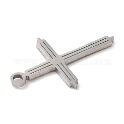 変色しない201ステンレススチールペンダント  クロスチャーム  ステンレス鋼色  22x14x1.5mm  穴：1.6mm&nbsp;STAS-D053-15A-P