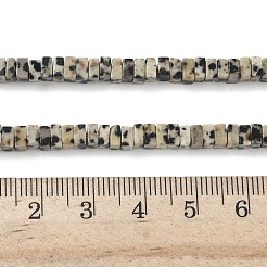 天然石ダルメシアンジャスパービーズ連売り  正方形  4x4x2.5~3mm  穴：1mm  約156~164個/連  15.08''（38.3cm）〜15.35''（39cm）&nbsp;G-I394-A03
