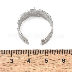 テクスチャ加工された304ステンレススチール製指輪の部品  カン付き  変色なし  ステンレス鋼色  8.5mm  穴：1.8mm  19mm&nbsp;SA-CBA45D5-19P