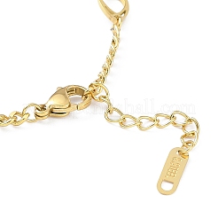 イオンプレーティング(IP) 304 ステンレススチール ホースアイリンクブレスレット 女性用  ゴールドカラー  6-1/2インチ（16.5cm）&nbsp;BJEW-K254-05G