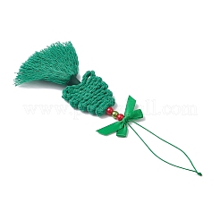 ポリエステルタッセルパーツ  アクリルビーズで  クリスマスツリー  グリーン  240~250x45x18mm&nbsp;HJEW-JM04479-02