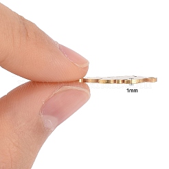 201 ステンレス鋼スタンピングブランクリンクコネクター  羽  ゴールドカラー  21x8x1mm  穴：1.5mm&nbsp;STAS-T046-JA346-2