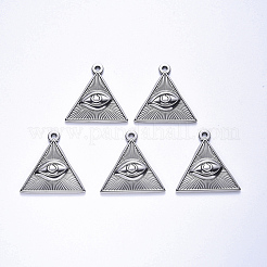 変色しない304ステンレススチールペンダント  全てを見える眼  ステンレス鋼色  25.5x25x3mm  穴：1.8mm&nbsp;STAS-S113-008