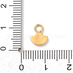 304ステンレススチールペンダントラインストーンセッティング  アーチチャーム  ゴールドカラー  9.5x7.5x1.3mm  穴：2.5mm&nbsp;STAS-T026-02G