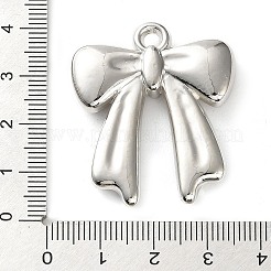 CCBプラスチックペンダント  ちょう結びのチャーム  プラチナ  37.5x31.5x7mm  穴：3.5mm&nbsp;CCB-L015-17P