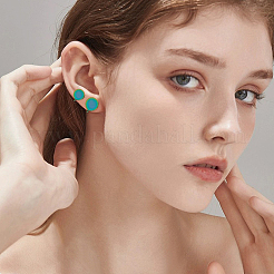 20個 10スタイル 304ステンレススチール カフイヤリング  フラットラウンド  ミックスカラー  11~16x10~15mm  2個/スタイル&nbsp;EJEW-HS0001-35