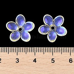 透明スプレーペイントガラスビーズ  花  透明  15.5x16x3.5mm  穴：1.8mm&nbsp;GLAA-Z011-07M