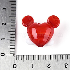 手作りランプワークビーズ  マウス  クリムゾン  18~21x21~24x12~13mm  穴：1.5~1.8mm&nbsp;LAMP-N034-07E