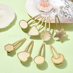 8 個 8 スタイル合金アリゲーターヘアクリップ検索  カボションのセッティング  DIYヘアアクセサリー作りに  ゴールドカラー  70~80x25~38mm  1個/スタイル&nbsp;PHAR-CJ0001-03