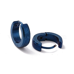 304ステンレススチール製厚手フープピアス メンズ レディース  ブルー  12.5x13x4mm  ピン：0.8mm&nbsp;EJEW-G324-01BL