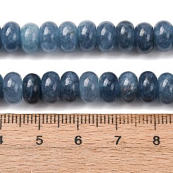 天然石ホワイトジェイドビーズ連売り  染め  滑らかなロンデル  スチールブルー  8x5mm  穴：1mm  約73~76個/連  14.57~15.16''（37~38.5センチメートル）&nbsp;X-G-E507-01-10
