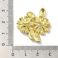 メッキ真鍮ツイスター留め金ラック  カドミウムフリー＆鉛フリー  長持ちメッキ  花  ゴールドカラー  29x28x10mm  内径：12x5mm&nbsp;KK-F863-02G