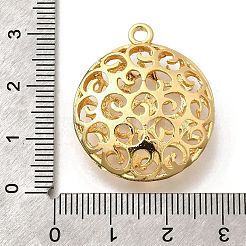 真鍮チャーム  中空  フラットラウンド  18KGP本金メッキ  30x25x9mm  穴：2mm&nbsp;KK-E792-29G-02