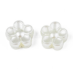 ABSプラスチックパール調ビーズ  花  乳白色  8.5x8.5x4mm  穴：1.8mm&nbsp;LS-X-OACR-S020-14