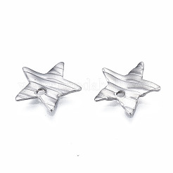変色しない304ステンレススチールチャーム  ツイストスター  ステンレス鋼色  12x12x1mm  穴：1.4mm&nbsp;STAS-S080-057P-NR