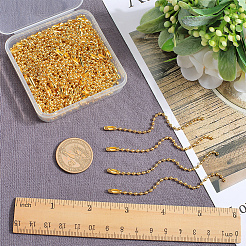 値札チェーン用スチールボールチェーン100個  ゴールドカラー  10x0.2cm&nbsp;FIND-SP0002-58G