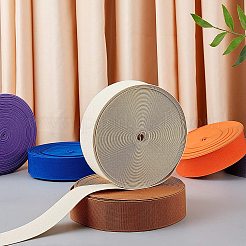 超幅広の厚手の平らなゴムバンド  ウェビング衣類縫製アクセサリー  濃いグレー  40mm&nbsp;EC-WH0016-B-S006