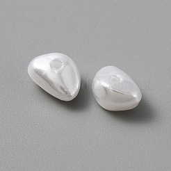 ABSプラスチックパール調ビーズ  ナゲット  ホワイト  8~8.5x5.5~6x4.5mm  穴：1.2mm&nbsp;KY-WH0036-24