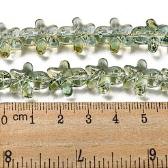 ガラスビーズ連売り  ジンジャーブレッドマンの形  黄緑  14.5~15x14x6.5~7mm  穴：0.9mm  約51個/連  26.77''（68センチメートル）&nbsp;GLAA-B018-03B