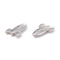 亜鉛合金カボション  DIYクリスタルエポキシ樹脂材料充填用  ロケット  プラチナ  10x6x2mm  約100個/袋&nbsp;PALLOY-WH0036-25P
