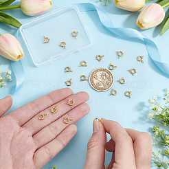 304ステンレススチールスプリングリング留め具20個  イオンプレーティング（ip）  18KGP本金メッキ  9.5x6x1.5mm  穴：2.2mm&nbsp;STAS-UN0064-43